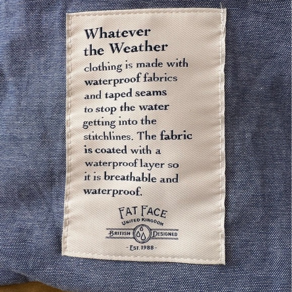 FatFace Women's Mustard Waterproof Long Jacket - Picture 14 of 15